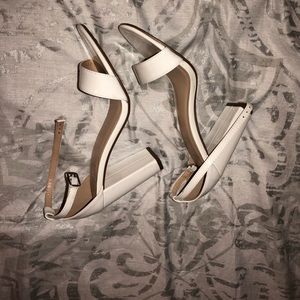 White sandal heels